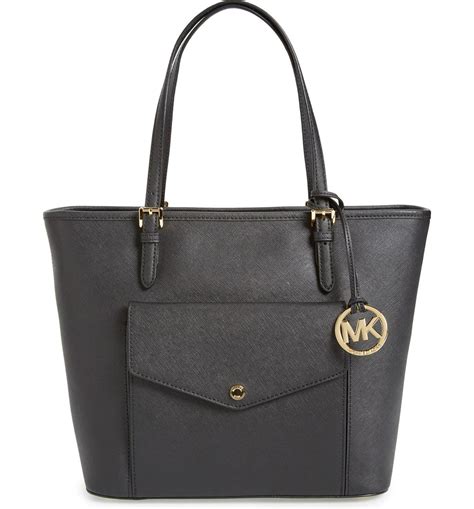 michael kors jet set heritage large black and grey tote|Michael Kors jet set large.